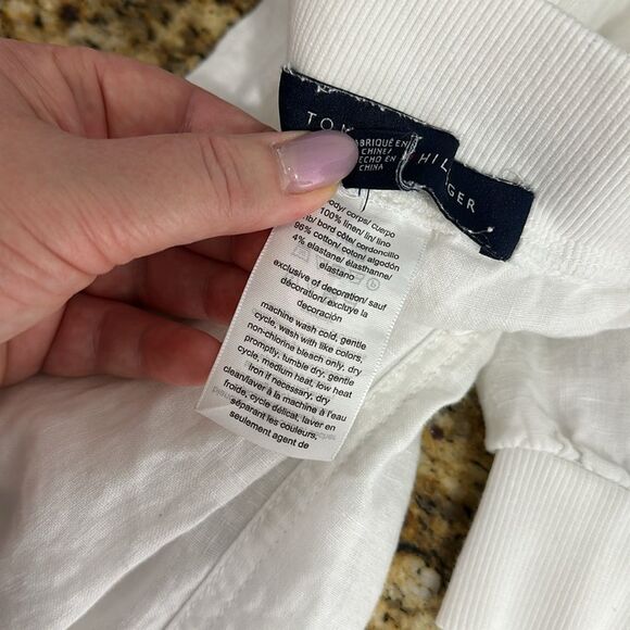 Tommy Hilfiger Linen White Drawstring Waist Jogger Pants Size M - Picture 4 of 8